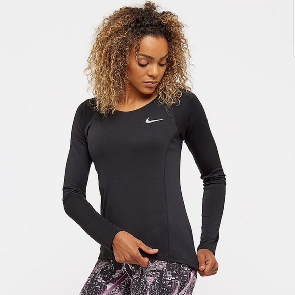 Nike Miler Longsleeve Women's Mesh Dri-fit Top - Picture 2 of 6